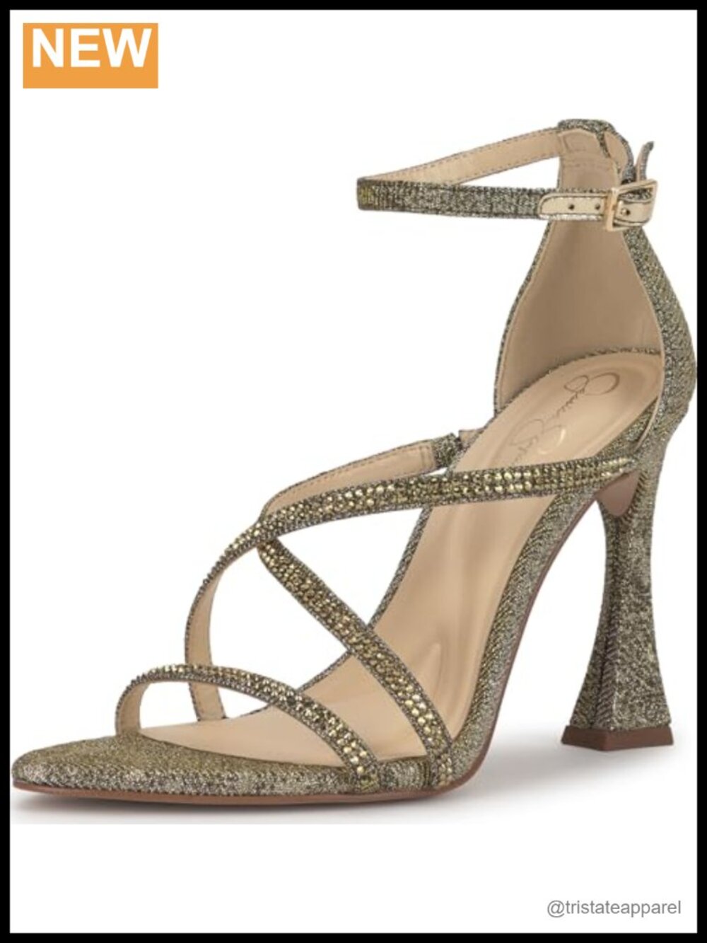 Strappy High Heel Sandals Flare Heel Ankle Strap Open Toe Dress